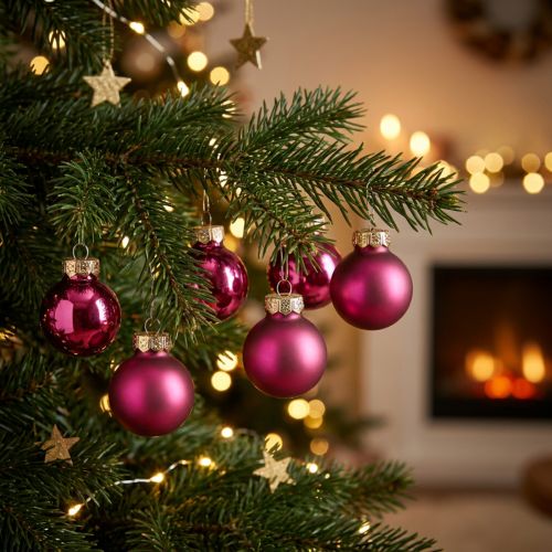 Mini glass balls Christmas tree balls pink Ø2.5cm 22 pcs | Floristik24.co.uk