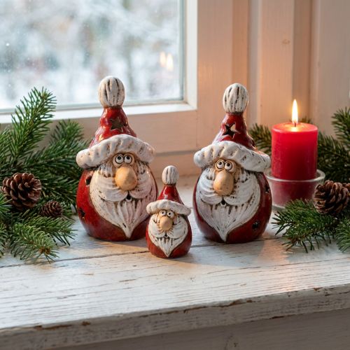 Cute ceramic Santa Claus figure, red and white, 10 cm – perfect Christmas decoration – 4 pieces | Floristik24.co.uk