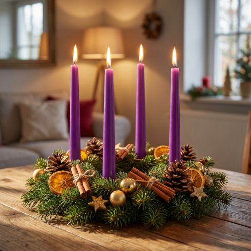Product Taper Candles Wenzel Candles Purple 250/23mm 12 Pcs