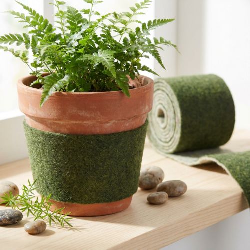 Felt Ribbon Franzi Pot Ribbon Wool Felt Dark Green 15cm 4m | Floristik24.co.uk