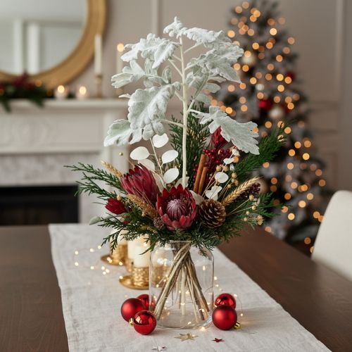 Artificial Senecio branch, silver leaf, ragwort, detailed, 45cm, 3 pieces | Floristik24.co.uk