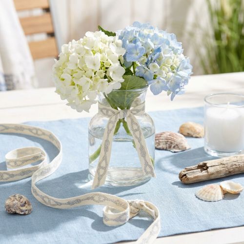 Decorative ribbon maritime cotton ribbon cream ropes 15mm 20m | Floristik24.co.uk