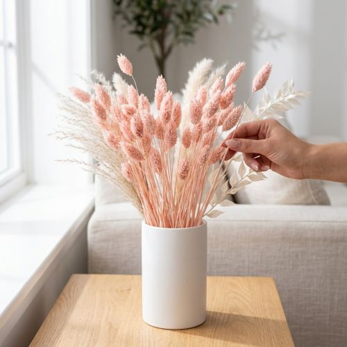Phalaris Light pink Canary grass Dried decor 65cm 60g | Floristik24.co.uk