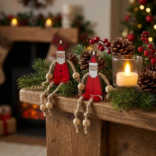 Santa Claus figure sitting 6,5cm Red 12pcs | Floristik24.co.uk