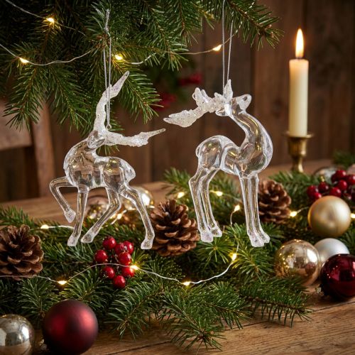 Product Christmas tree decoration deer decoration figure acrylic 12.5/15cm 2pcs