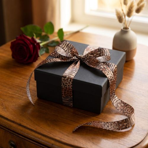 Dekorative Ribbon with Leopard Print 25mm x 20m Polyester Gift and Craft Band | Floristik24.co.uk