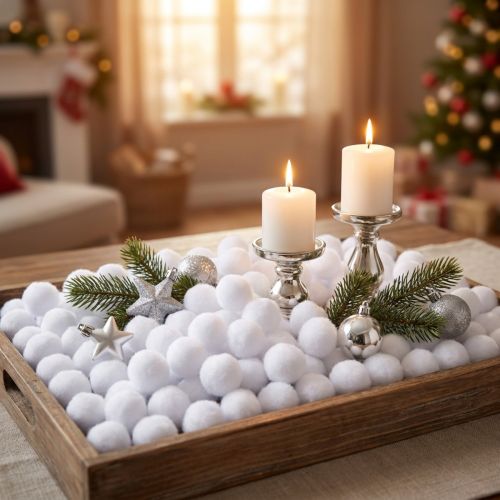 Decorative Snowball Mini Ø2cm White Snow Globes 320 pcs 4 Bags | Floristik24.co.uk