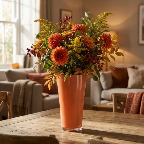 Vase Orange Flower Vase Decorative Vase Fizzy Siena Ø20cm H35cm | Floristik24.co.uk