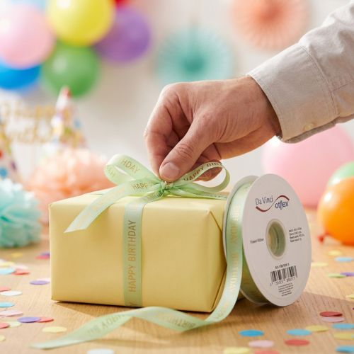 Product Happy Birthday ribbon for decorative gift wrapping, 18m