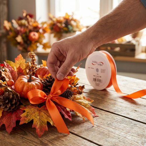 Gift ribbon orange ribbon decorative ribbon 15mm 50m | Floristik24.co.uk