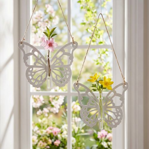 Butterfly with test tube for hanging 19x24cm 3pcs | Floristik24.co.uk