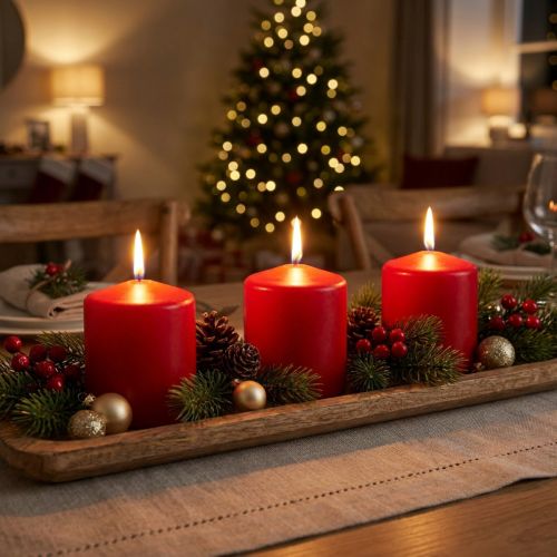 Pillar Candle 80/80 Red 6 Pcs | Floristik24.co.uk