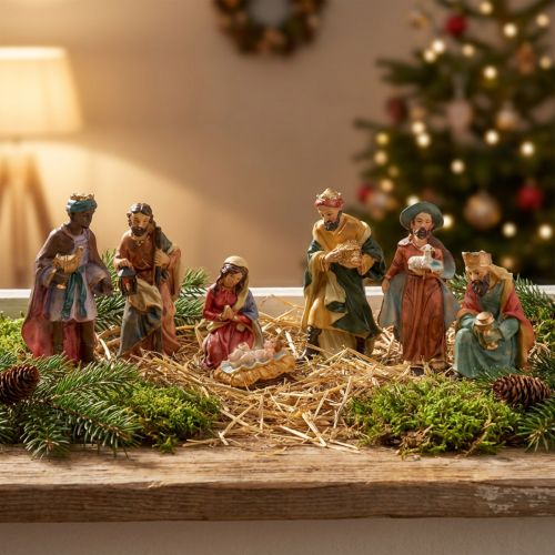 Product Nativity figures hand-painted 2cm - 9cm 7pcs