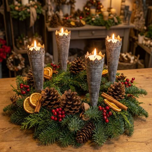 Candlestick tea light antique Ø5cm H24cm 4pcs | Floristik24.co.uk