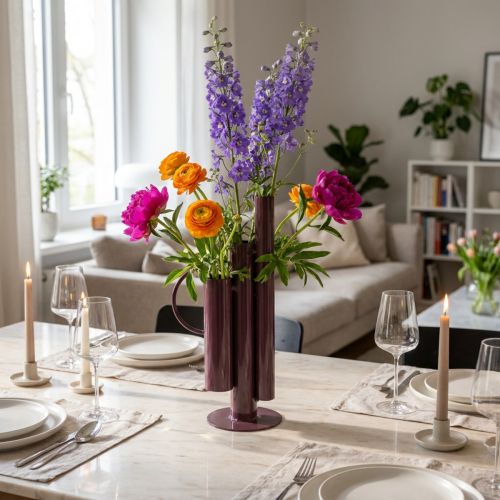 Slim, modern vase for elegant table decoration, exclusive decorative vase, striking design, 31cm | Floristik24.co.uk