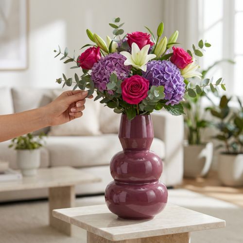 Modern design vase for stylish room decoration and furnishings, 29cm | Floristik24.co.uk