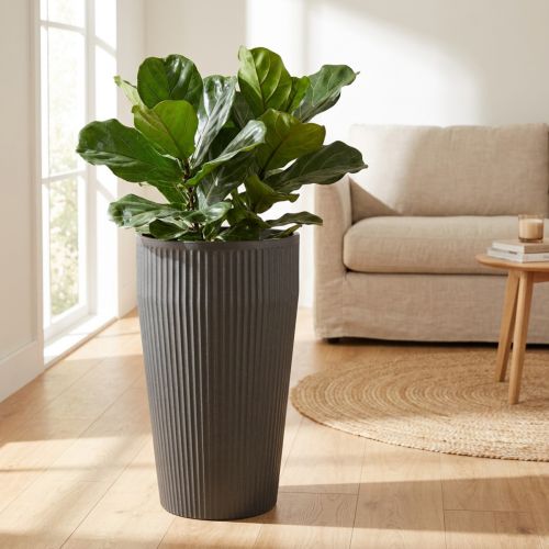 Floor vase plastic planter anthracite Ø28cm H46.5cm | Floristik24.co.uk