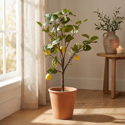 Attractive artificial lemon tree in a pot, yellow decorative artificial plant, 90cm, easy to care for, suitable for home and business spaces | Floristik24.co.uk