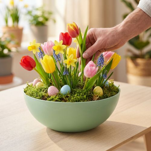 Decorative bowl green pastel plastic table decoration spring Ø20cm | Floristik24.co.uk