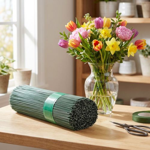 Plug-in wire painted green 0.9/350mm 2.5kg | Floristik24.co.uk
