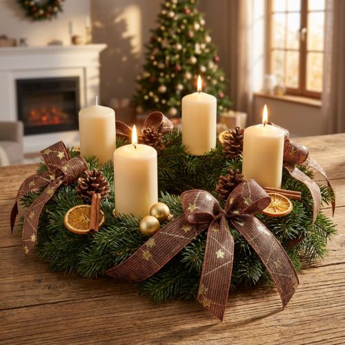 Product Christmas ribbon with stars decorative ribbon brown gold 25mm 18m
