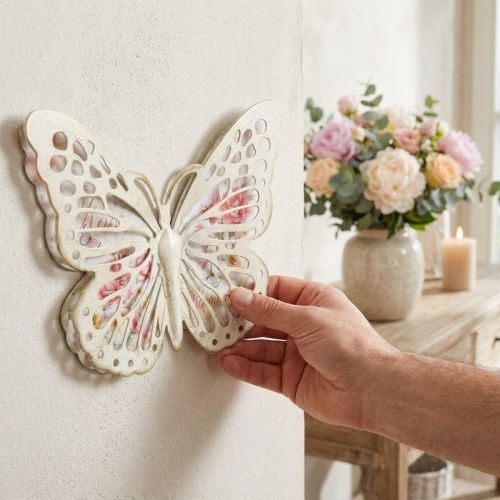 Wall decoration metal butterfly decoration country style W29.5cm | Floristik24.co.uk