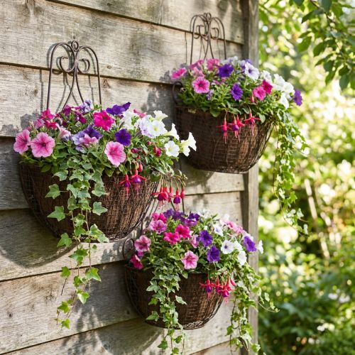 Hanging basket plants metal rust look H30/33.5/40cm set of 3 | Floristik24.co.uk