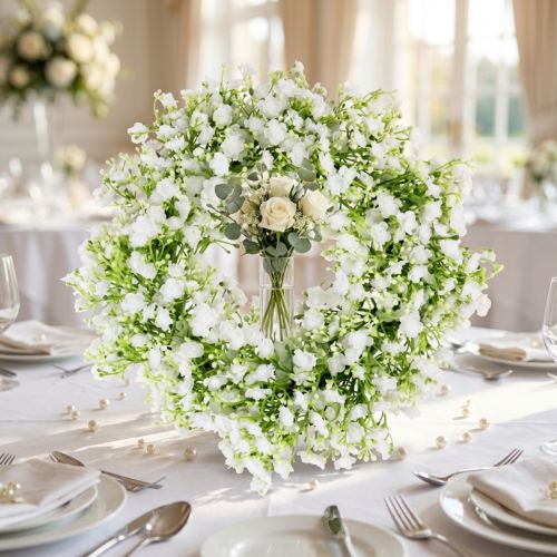 Gypsophila wreath white flower wreath wedding Ø30cm | Floristik24.co.uk