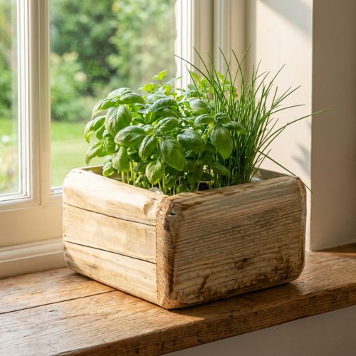 Plant pot plant box wooden flower pot natural 15.5×15.5cm | Floristik24.co.uk