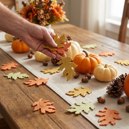 Table decoration autumn autumn leaves scatter decoration leaves 4cm 72 pcs | Floristik24.co.uk