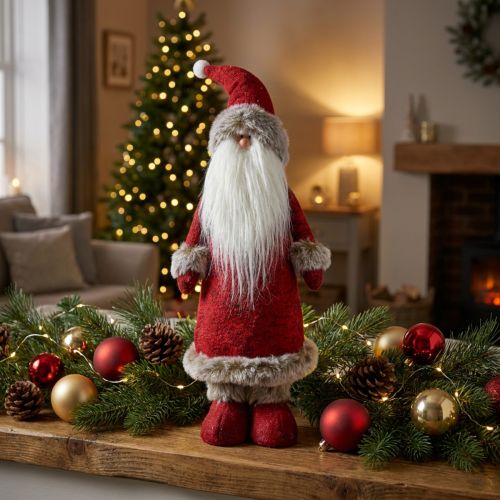 Decoration Santa Claus standing Decoration figure Santa Claus Red H41cm | Floristik24.co.uk