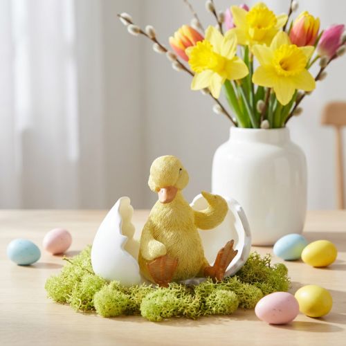 Hatched chick, duck figure, duckling in egg H10cm W12.5cm | Floristik24.co.uk