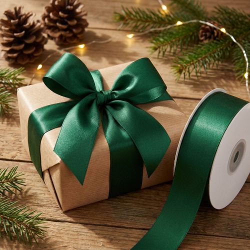 Gift and Decoration Ribbon 50m Dark Green | Floristik24.co.uk