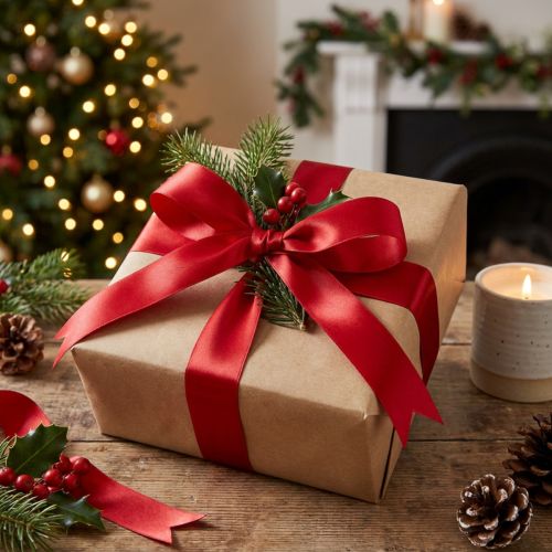 Decorative ribbon gift ribbon red 50m | Floristik24.co.uk
