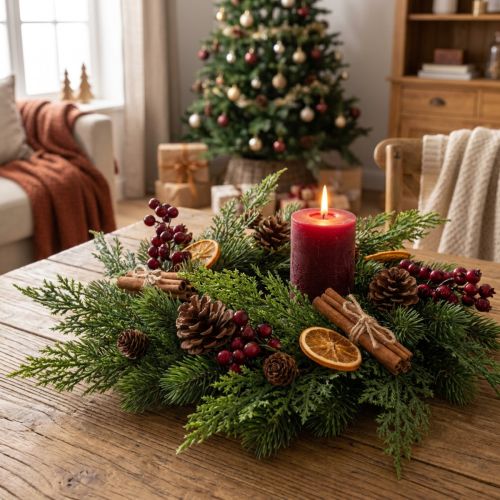 Artificial Pine Branches with Cones, 28cm, Set of 6, Green and Brown | Floristik24.co.uk