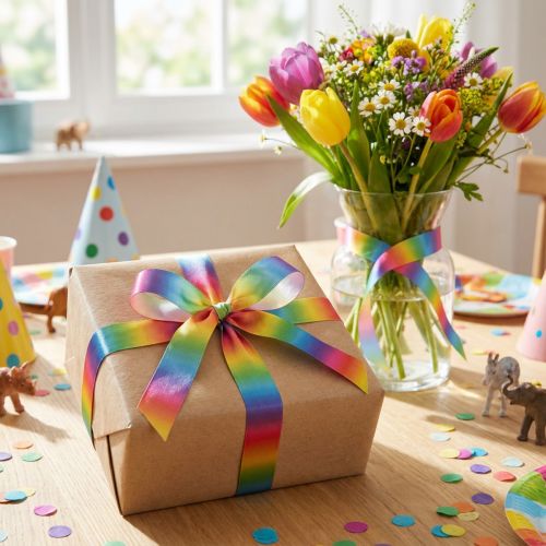 Rainbow ribbon decorative ribbon gift ribbon 15mm 18m | Floristik24.co.uk