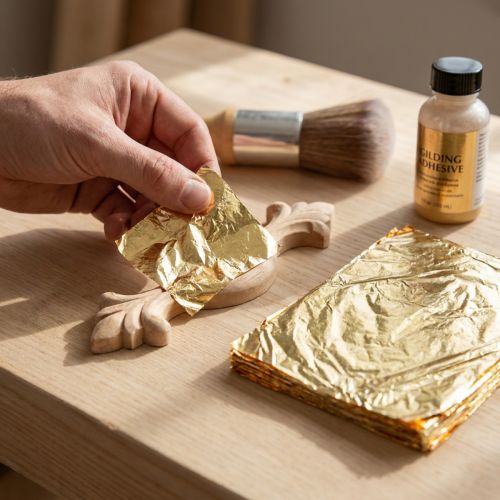Gold leaf 16x16cm, 100 sheets for gilding and decoration | Floristik24.co.uk