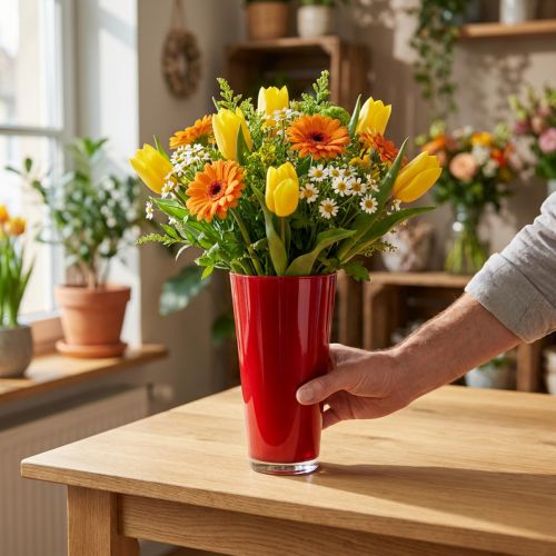 Product Vase “Fizzy” Ø13.5cm H20cm Red 1 pc