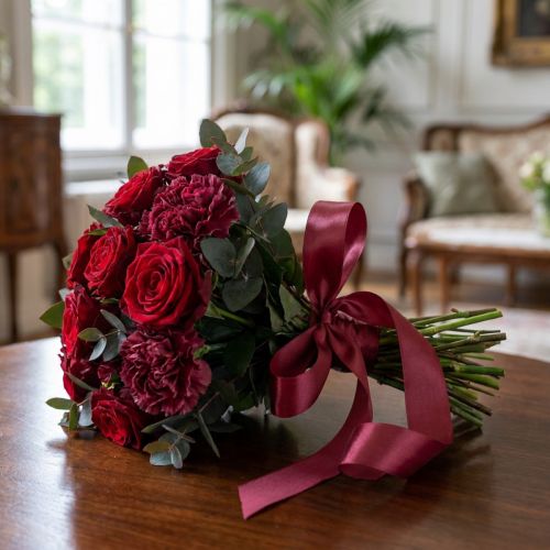 Gift ribbon taffeta ribbon decorative ribbon Bordeaux 25mm 50m | Floristik24.co.uk