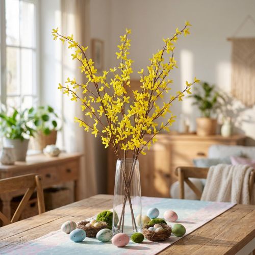 Artificial Forsythia Decorative Branches for Easter Yellow 138cm | Floristik24.co.uk