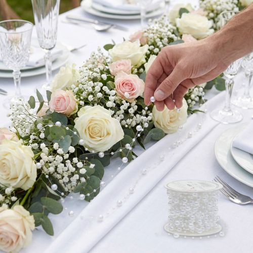 Pearl ribbon white 6mm 15m | Floristik24.co.uk