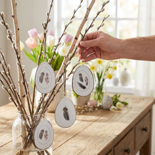 Easter eggs for hanging decoration eggs hanging decoration metal 5×7cm 8 pcs | Floristik24.co.uk