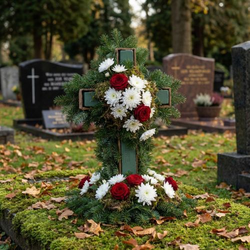 Floral foam cross small green 42cm 4 pcs funeral floristry | Floristik24.co.uk