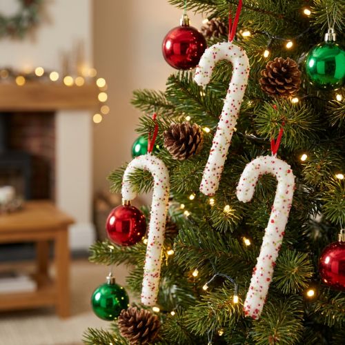 Candy Cane Decoration Christmas Hanging White Colorful 20cm Set of 6 | Floristik24.co.uk