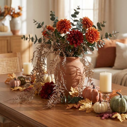 Artificial Fern Brown Artificial Fern Autumn Decoration 72cm | Floristik24.co.uk