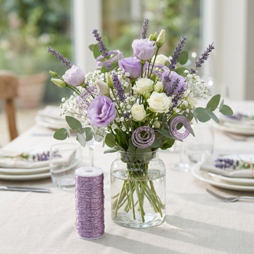 Bouillon wire lavender 0.30mm 100g 140m Effect Deco Craft wire | Floristik24.co.uk