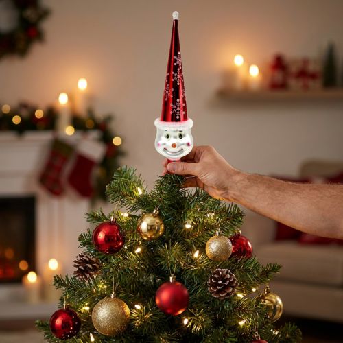 Tree Top Figure Snowman 30cm Red, White | Floristik24.co.uk