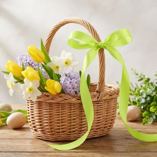Decorative ribbon gift ribbon lime green 15mm 50m | Floristik24.co.uk