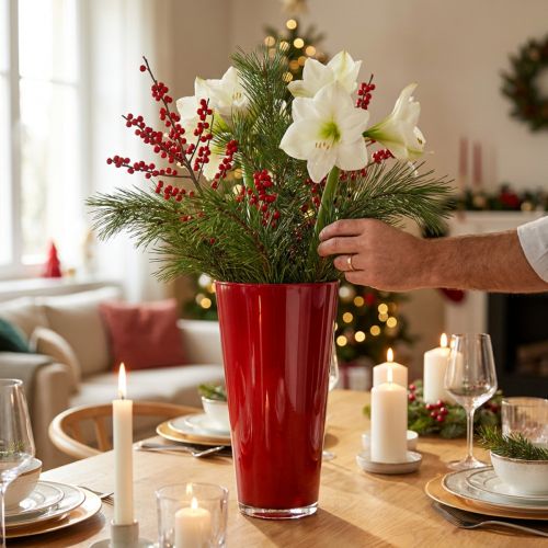 Product Vase “Fizzy” Ø20cm H35cm red 1 pc