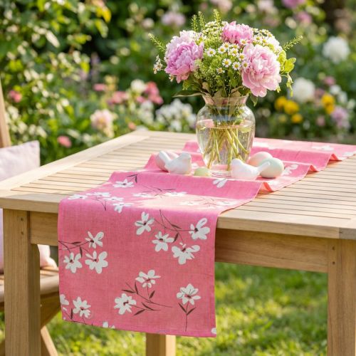 Deco fabric flowers Pink 30cm x 3m | Floristik24.co.uk